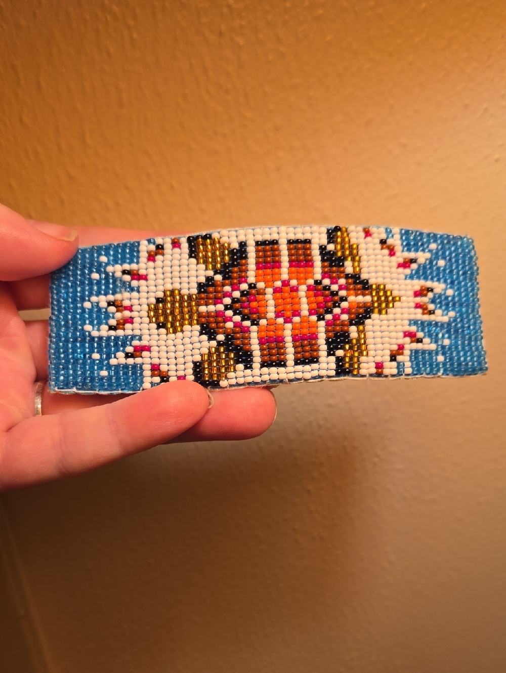 Southwestern Style Beaded Turtle Hair Barrette